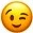Smiley mit einem zugekniffenem Auge Smiley mit einem zugekniffenem Auge